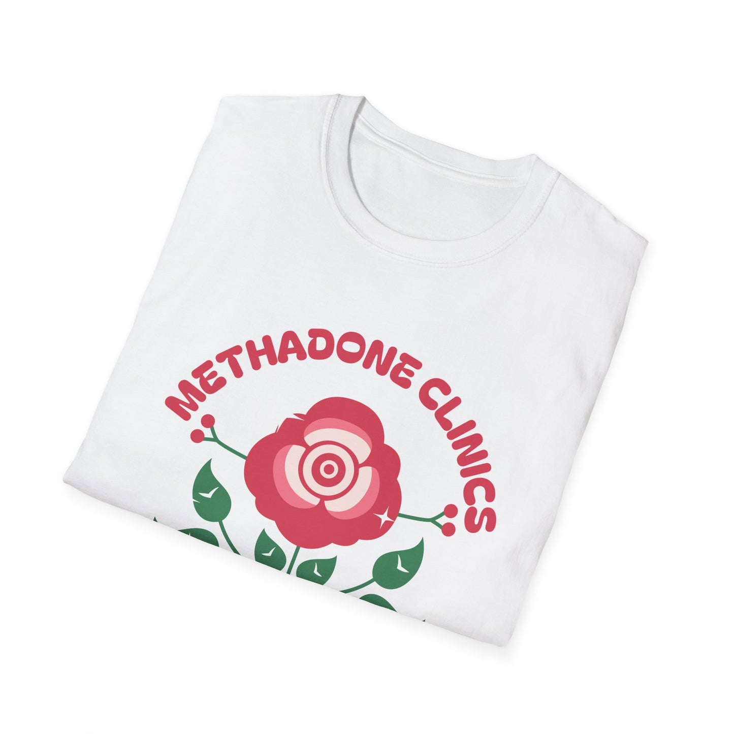 Methadone Clinics Floral Unisex Softstyle T-Shirt