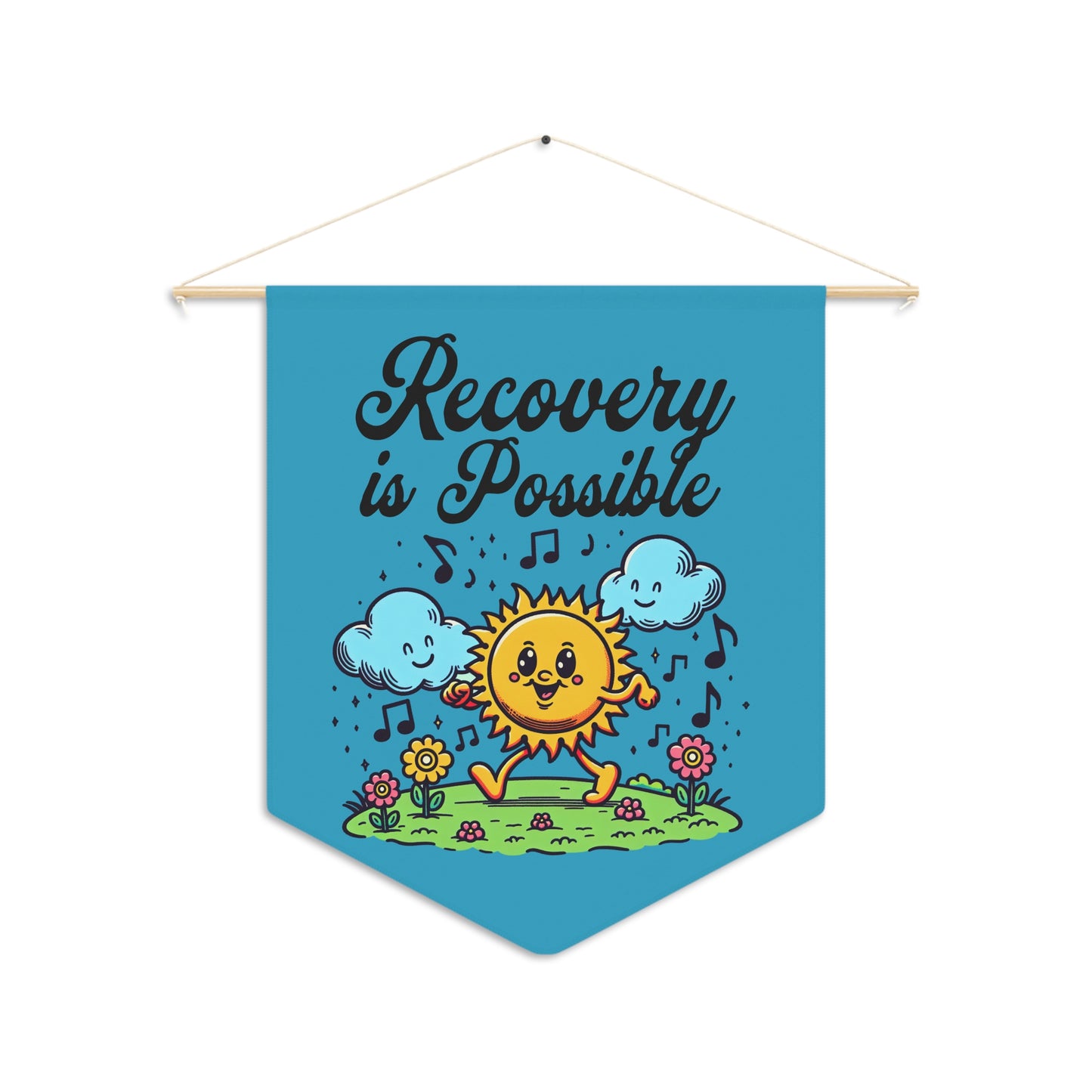Inspirational Recovery Pennant - Sun & Clouds Design