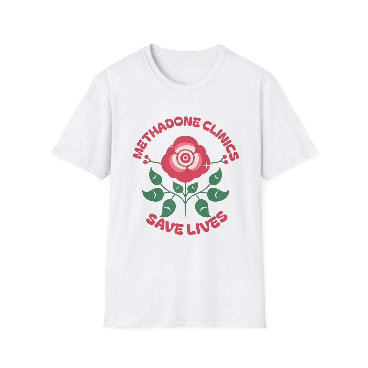 Methadone Clinics Floral Unisex Softstyle T-Shirt