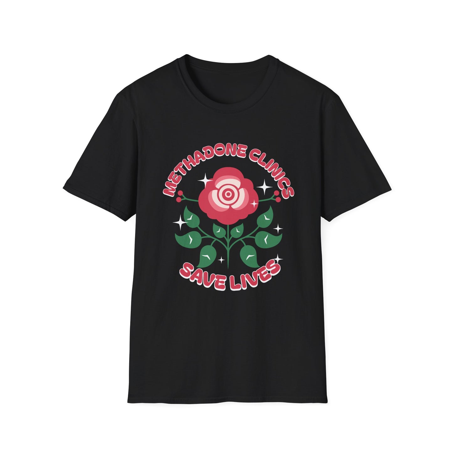 Methadone Clinics Floral Unisex Softstyle T-Shirt