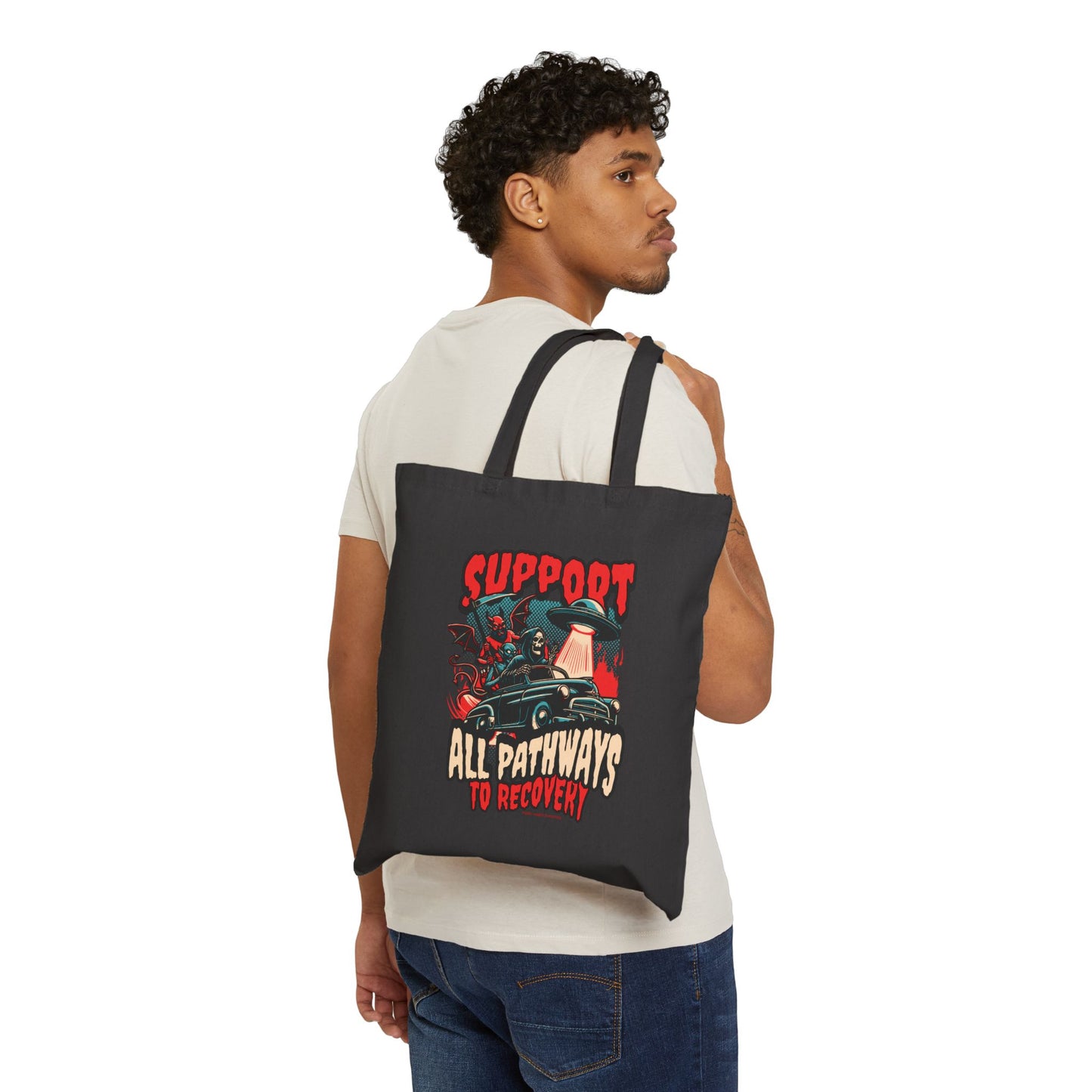Canvas Tote Bag Halloween Monster Pathways to Recovery