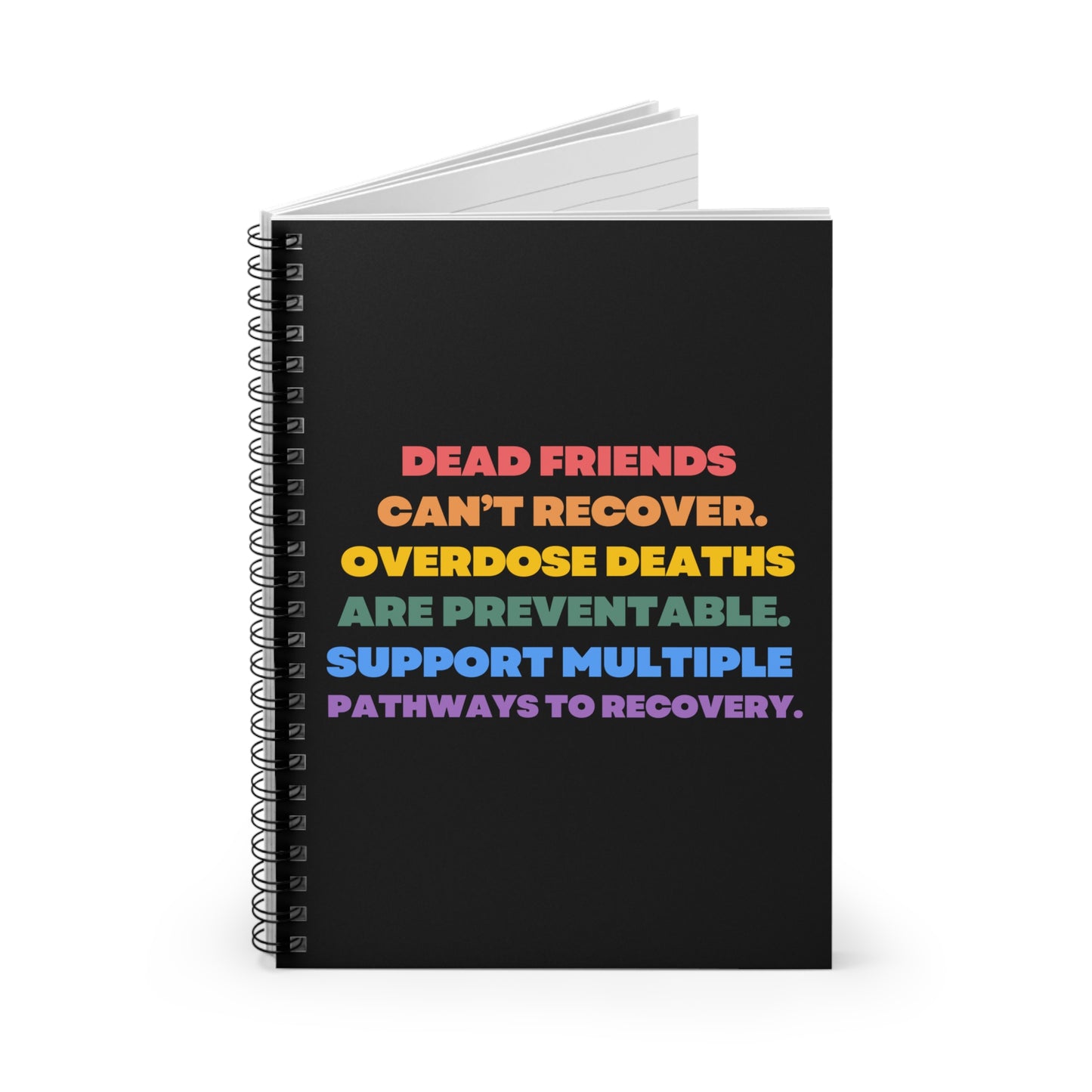 Support for PWUD Spiral Notebook - Ruled Line Harm Reduction Addiction Recovery SUD Methadone Suboxone Rehab Behavioral Health