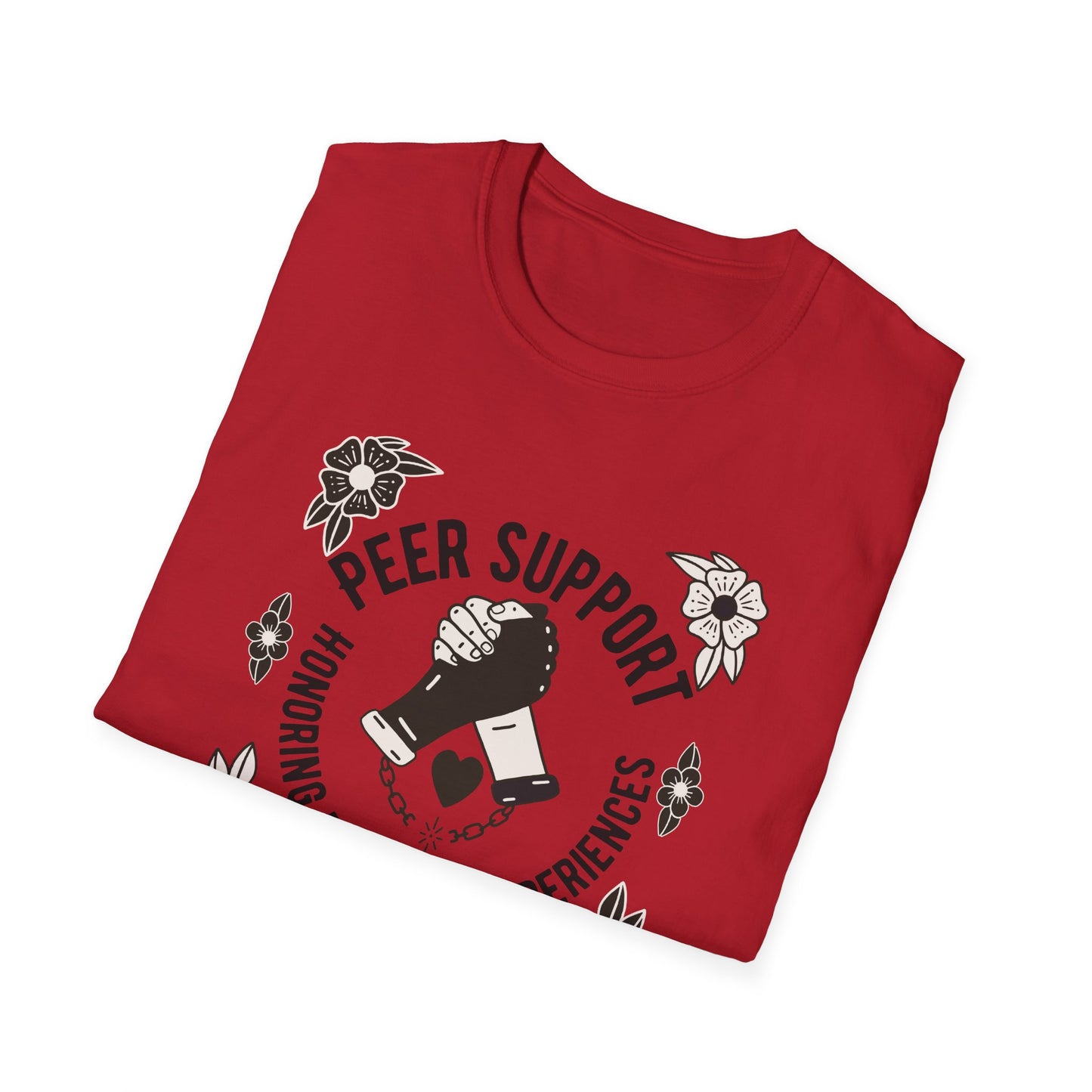 Peer Support Traditional Tattoo Unisex Softstyle T-Shirt