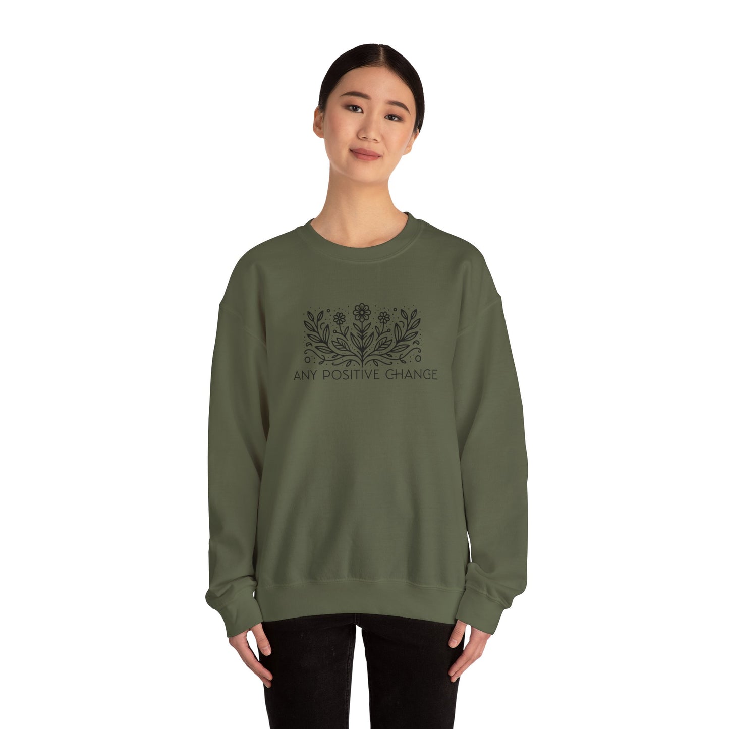 Inspirational Unisex Crewneck Sweatshirt - 'Any Positive Change'