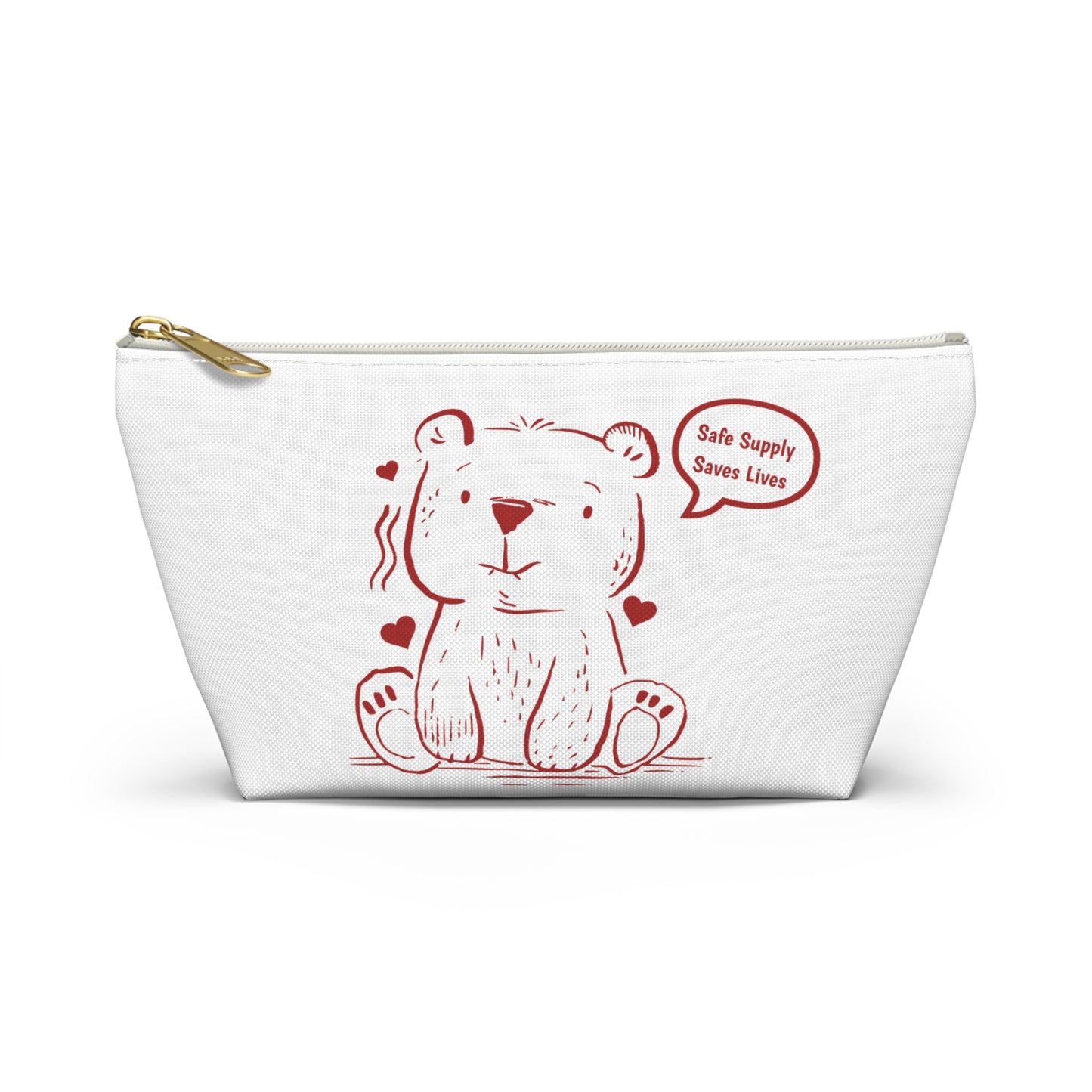Cute Bear Accessory Pouch – "Safe Supply Saves Lives"