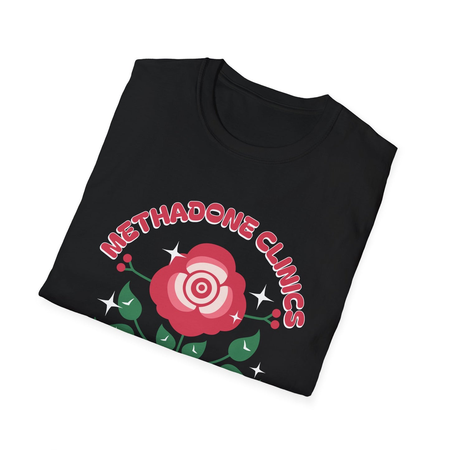Methadone Clinics Floral Unisex Softstyle T-Shirt