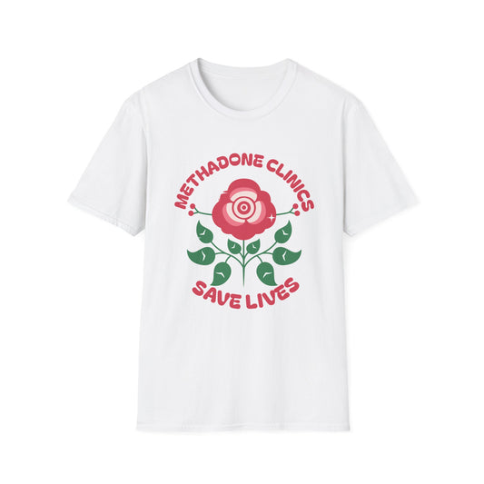 Methadone Clinics Floral Unisex Softstyle T-Shirt