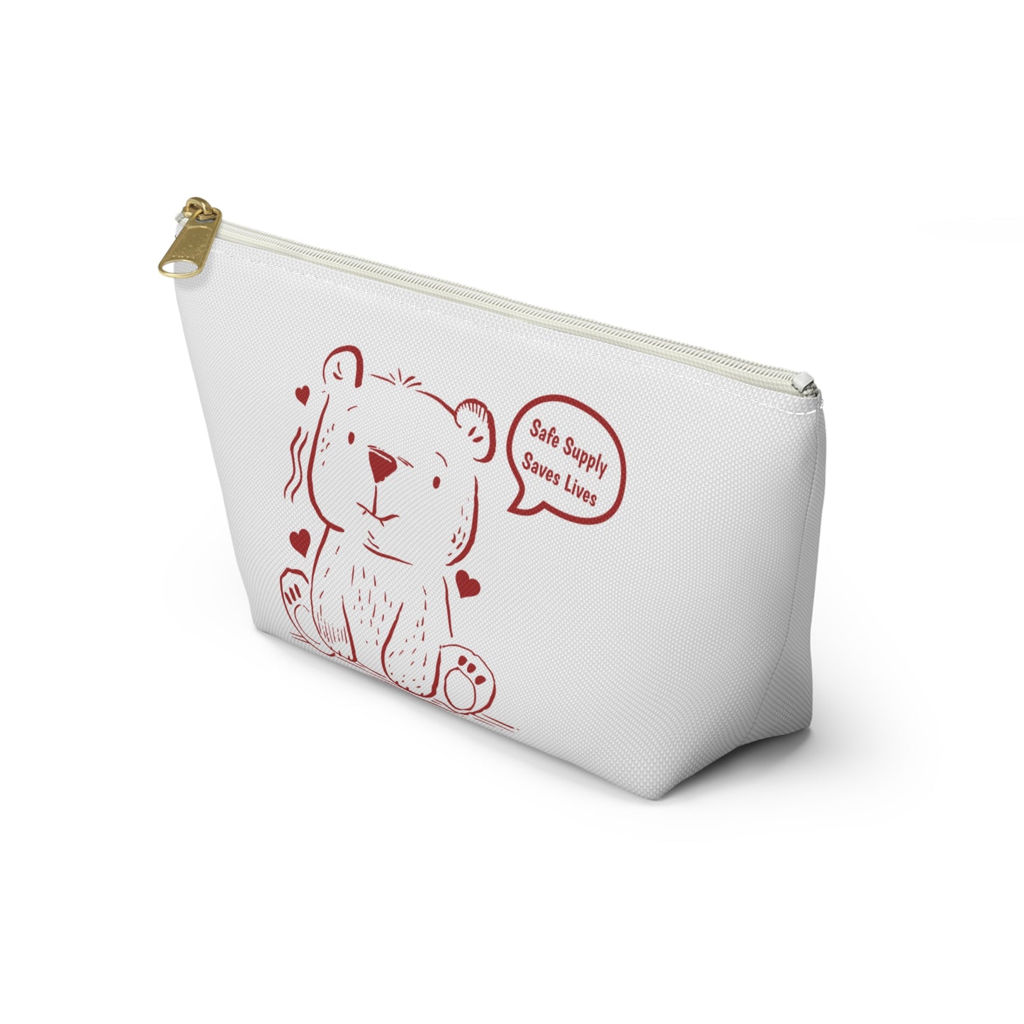 Cute Bear Accessory Pouch – "Safe Supply Saves Lives"