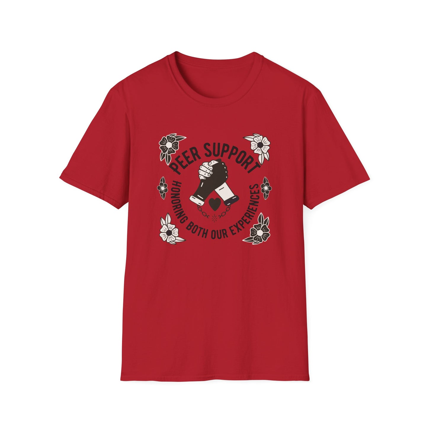 Peer Support Traditional Tattoo Unisex Softstyle T-Shirt