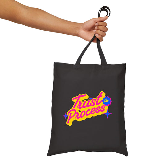 Trust the Process Cotton Canvas Tote Bag - Motivational Eco-Friendly Shopping Bag