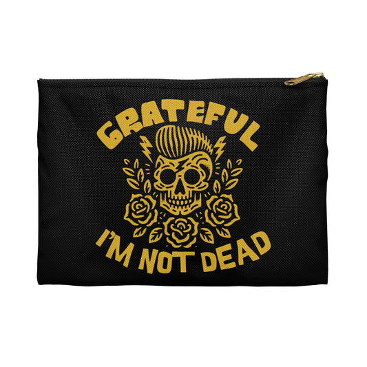 Grateful Skull Accessory Pouch | I'm Not Dead Design | Unique Gothic Style Organizer
