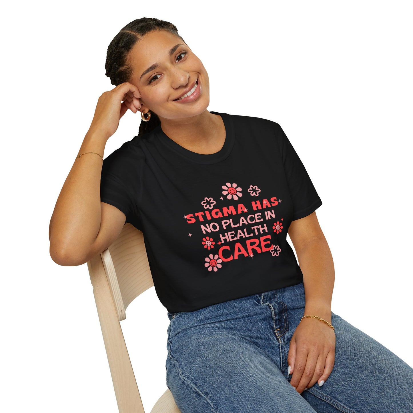 Unisex Softstyle T-Shirt - 'Stigma Has No Place in Health Care'